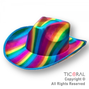 SOMBRERO COWBOY TORNASOLADO MULTICOLOR x 1